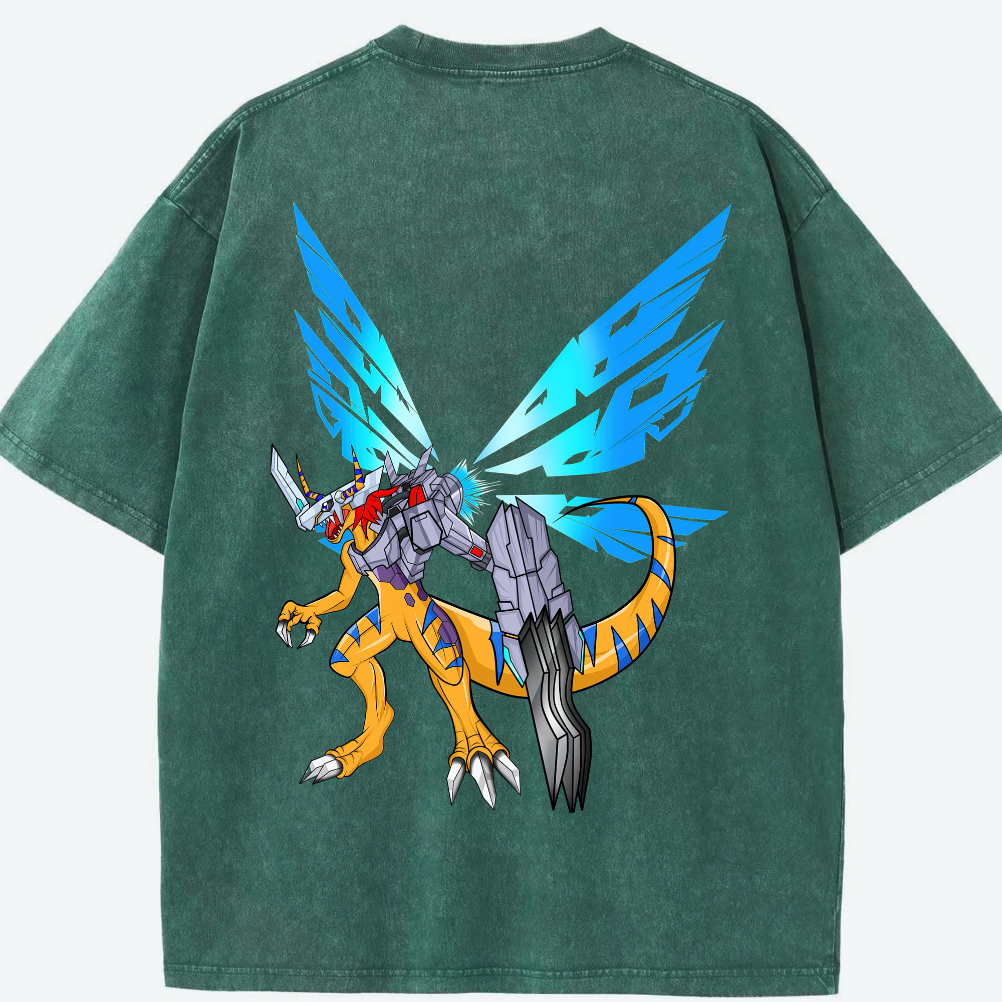 （画像用） Digimon デジタルモンスター/デジモン 綿100% ヴィンテージ風 半袖Tシャツ（背面プリント）